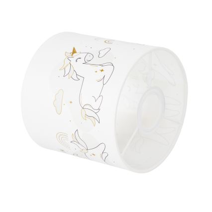 BRILAGI - Monikäyttöinen varjostin BOBO E27 Ø 15 cm valkoinen/yksisarviskuosi