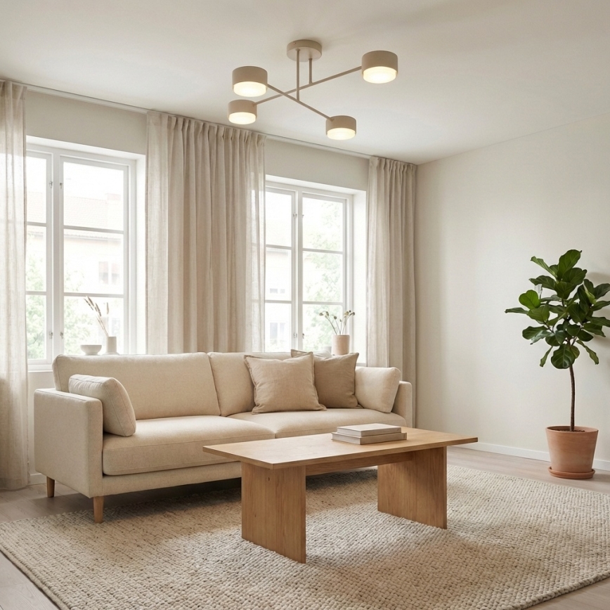 Brilagi - MONO LED-pintakiinnitteinen kattovalaisin 4xGX53/13W/230V beige
