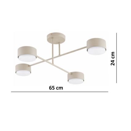 Brilagi - MONO LED-pintakiinnitteinen kattovalaisin 4xGX53/13W/230V beige