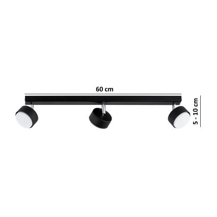 Brilagi - MONO LED-spottivalaisin 3xGX53/30W/230V, musta