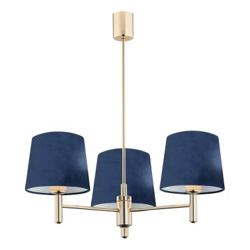 Brilagi - MONTE varrellinen kattokruunu 3xE27/15W/230V sininen/kultainen
