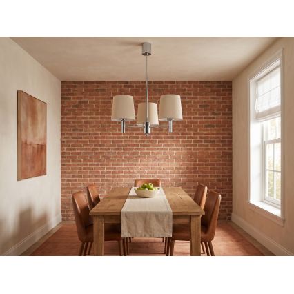 BRILAGI - MONTE-varrellinen kattokruunu 3xE27/60W/230V beige/kiiltävä kromi