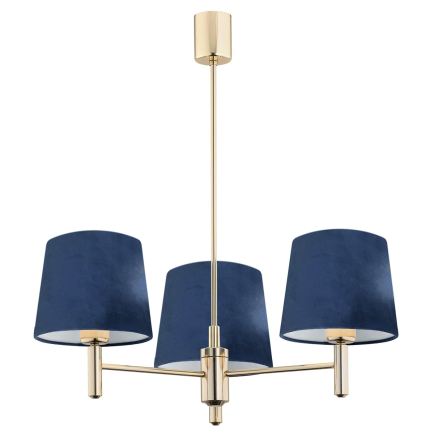 BRILAGI - MONTE varrellinen kattokruunu 3xE27/60W/230V sininen/kultainen