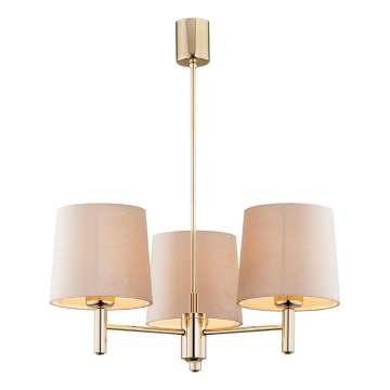 Brilagi - MONTE varrellinen riippuvalaisin 3xE27/15W/230V beige/kultainen