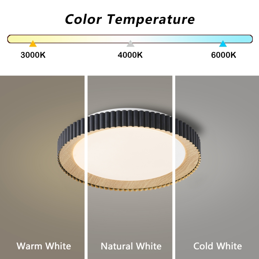 Brilagi - NEXO LED-himmennettävä kattovalaisin LED/48W/230V 3000-6000K musta halkaisija 43 cm + kaukosäädin