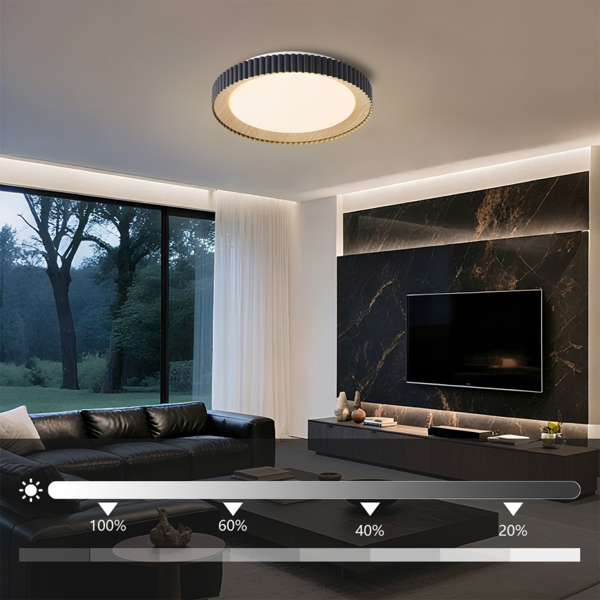Brilagi - NEXO LED-himmennettävä kattovalaisin LED/48W/230V 3000-6000K musta halkaisija 43 cm + kaukosäädin