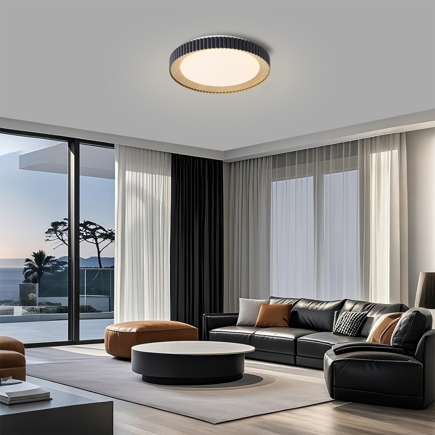Brilagi - NEXO LED-himmennettävä kattovalaisin LED/48W/230V 3000-6000K musta halkaisija 43 cm + kaukosäädin