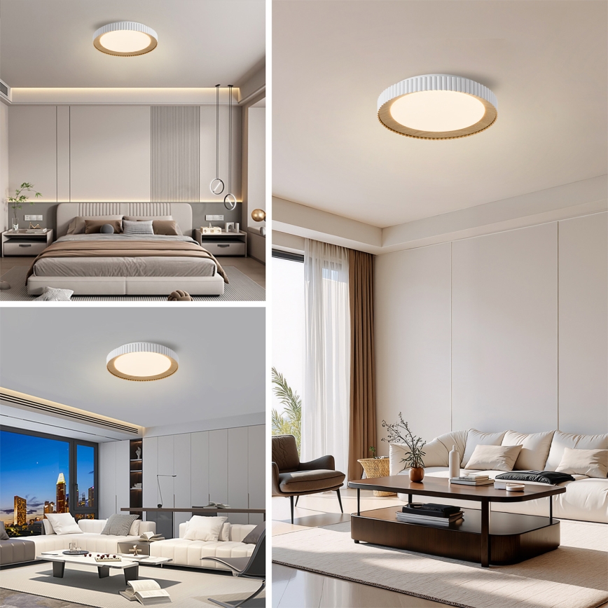 Brilagi - LED-himmennettävä kattovalaisin NEXO, 48 W, 230 V, 3000–6000 K, valkoinen, halkaisija 43 cm + kaukosäädin