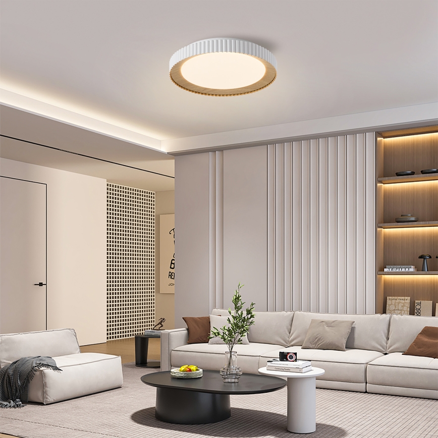 Brilagi - LED-himmennettävä kattovalaisin NEXO, 48 W, 230 V, 3000–6000 K, valkoinen, halkaisija 43 cm + kaukosäädin