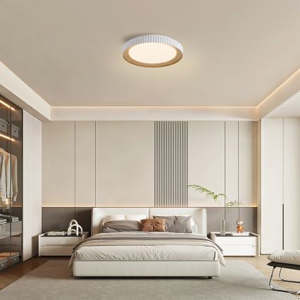 Brilagi - LED-himmennettävä kattovalaisin NEXO, 48 W, 230 V, 3000–6000 K, valkoinen, halkaisija 43 cm + kaukosäädin
