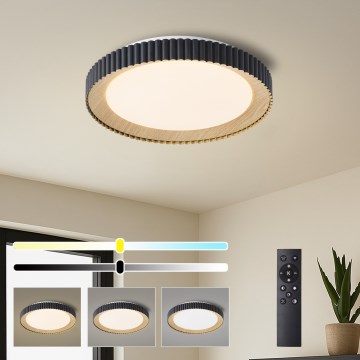 Brilagi - NEXO LED-himmennettävä kattovalaisin LED/48W/230V 3000-6000K musta halkaisija 43 cm + kaukosäädin