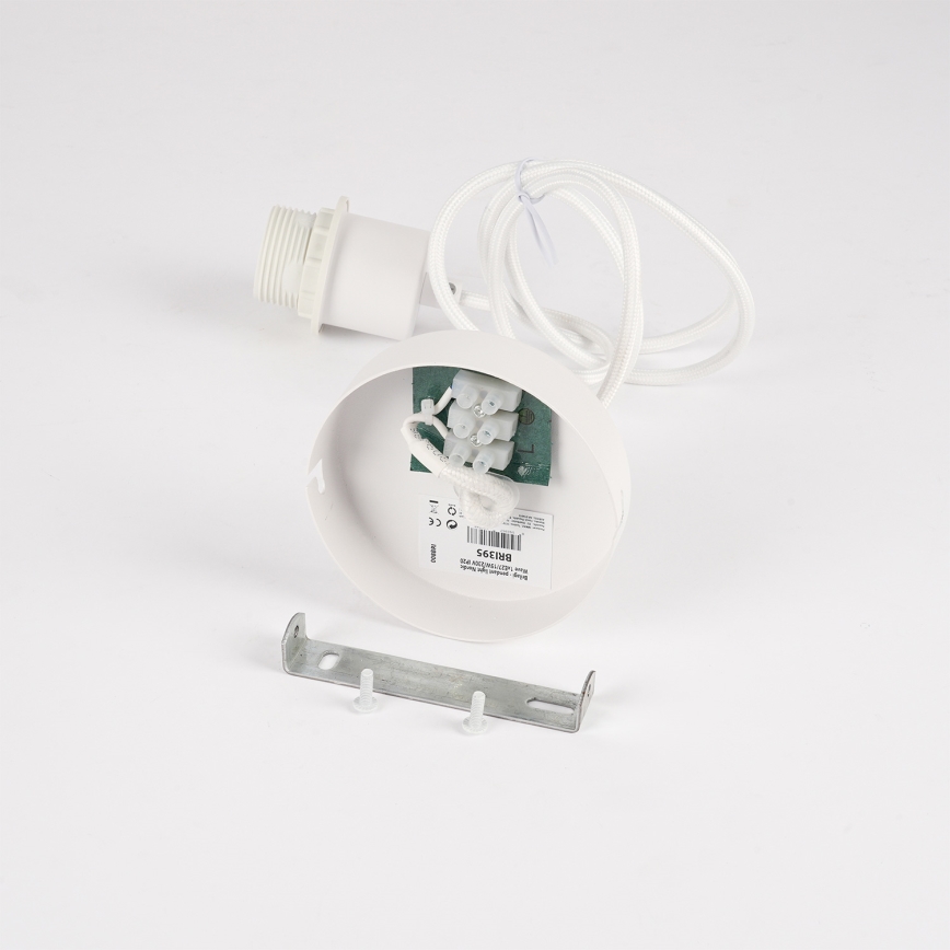 Brilagi - NORDIC WAVE riippuvalaisin vaijerilla 1xE27/15W/230V halkaisija 32 cm pellava/valkoinen