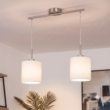 Brilagi - NUBILA LED-riippuvalaisin kaapelilla 2xE27/60W/230V valkoinen