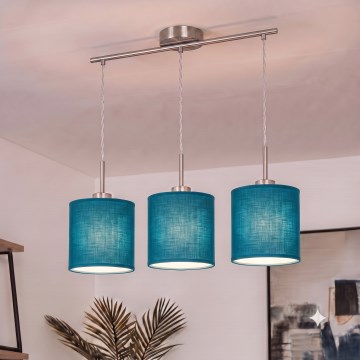 Brilagi - NUBILA LED-riippuvalaisin kaapelilla 3xE27/60W/230V tummansininen