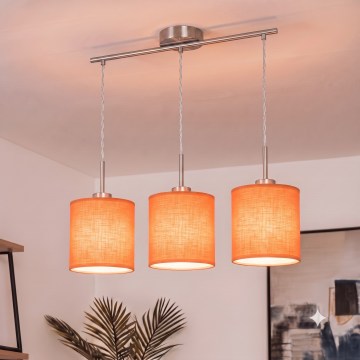 Brilagi - NUBILA LED-riippuvalaisin köydellä 3xE27/60W/230V oranssi