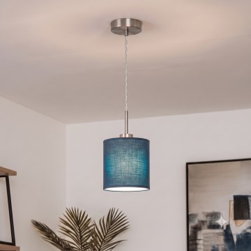 Brilagi - NUBILA LED-riippuvalaisin vaijerilla, 1xE27/60W/230V, halkaisija 14 cm, tummansininen