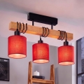 BRILAGI - NUBILA pintakiinnitteinen kattokruunu 3xE27/60W/230V mänty/punainen