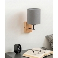 Brilagi - NUBILA WOOD seinävalaisin 1xE27/25W/230V tammi/musta/vaaleanharmaa