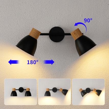 Brilagi - ODENSE-kohdevalaisin 2xE14/10W/230V puu/musta