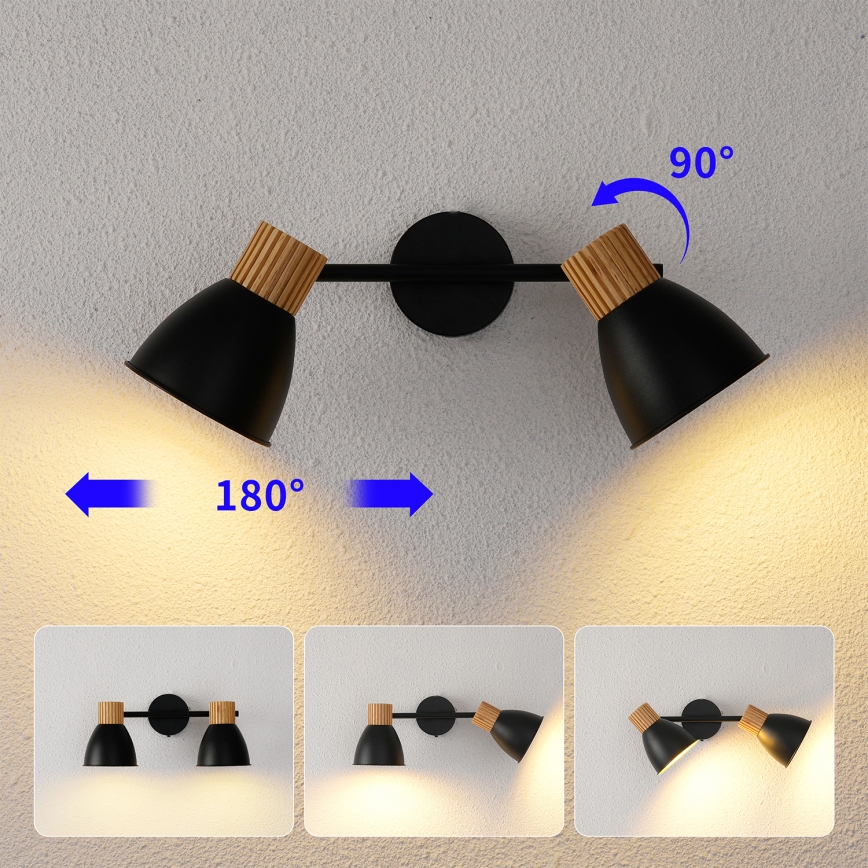 Brilagi - ODENSE-kohdevalaisin 2xE14/10W/230V puu/musta