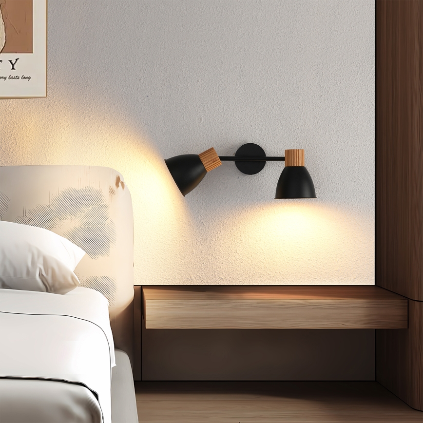 Brilagi - ODENSE-kohdevalaisin 2xE14/10W/230V puu/musta