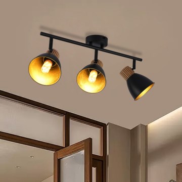 Brilagi - ODENSE-kohdevalaisin 3xE14/10W/230V puu/musta