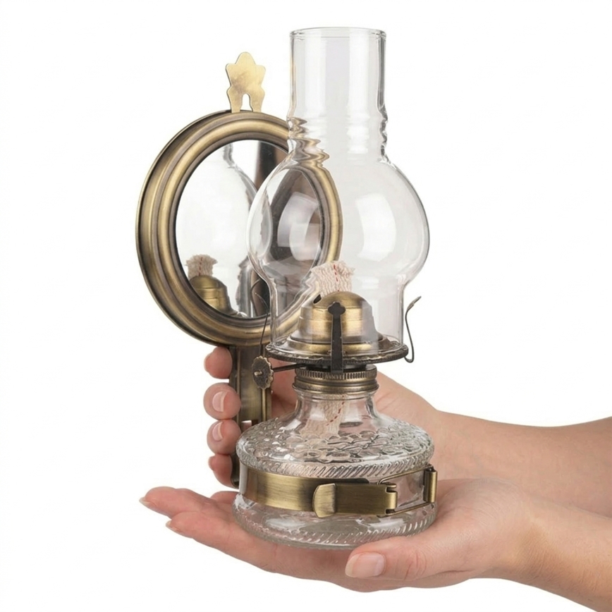 Brilagi - Öljylamppu peilillä MERLIN kulta/patina