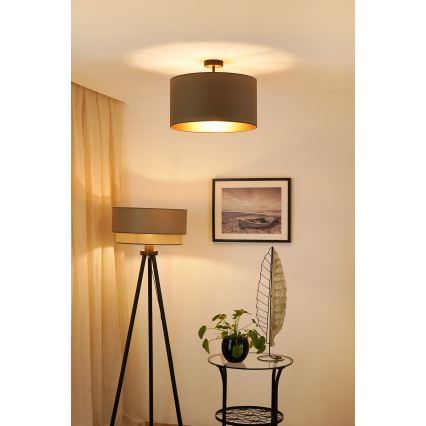 Brilagi - Kiinnitettävä kattovalaisin OREGON ROLLER VEGE 1xE27/15W/230V halkaisija 45 cm harmaa