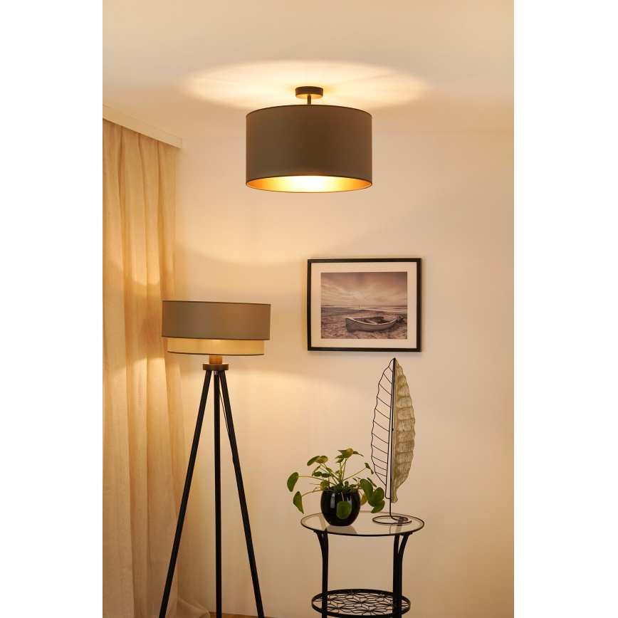 Brilagi - Kiinnitettävä kattovalaisin OREGON ROLLER VEGE 1xE27/15W/230V halkaisija 45 cm harmaa