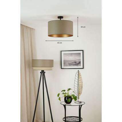 Brilagi - Kiinnitettävä kattovalaisin OREGON ROLLER VEGE 1xE27/15W/230V halkaisija 45 cm harmaa