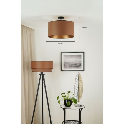 Brilagi - Kiinnitettävä kattovalaisin OREGON ROLLER VEGE 1xE27/15W/230V Ø 45 cm ruskea