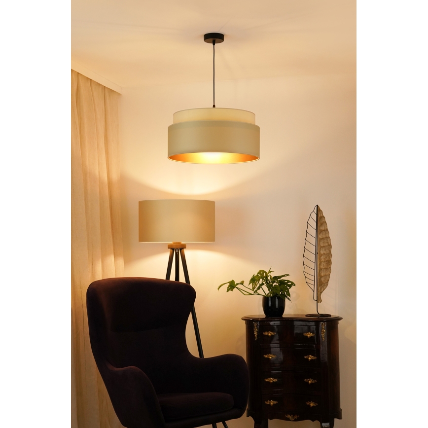 Brilagi - Riippuvalaisin OREGON VEGE 1xE27/15W/230V Ø 45 cm beige