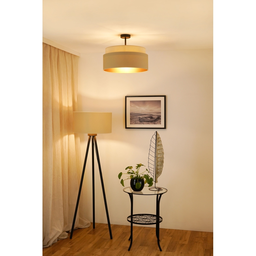 Brilagi - Kiinnitettävä kattovalaisin OREGON VEGE 1xE27/15W/230V halkaisija 45 cm beige
