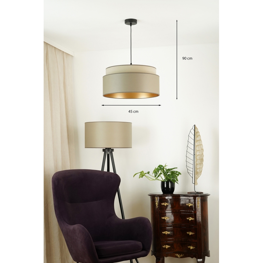 Brilagi - Ripustettava kattovalaisin OREGON VEGE 1xE27/15W/230V halkaisija 45 cm harmaa