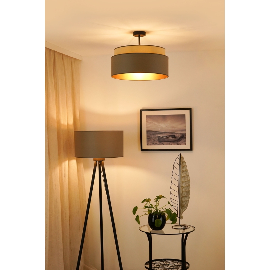 Brilagi - Kiinnitettävä kattovalaisin OREGON VEGE 1xE27/15W/230V Ø 45 cm harmaa