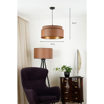 Brilagi - Riippuvalaisin OREGON VEGE 1xE27/15W/230V halkaisija 45 cm ruskea