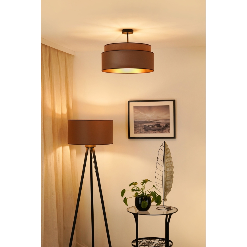 Brilagi - Kiinnitettävä kattovalaisin OREGON VEGE 1xE27/15W/230V halkaisija 45 cm ruskea