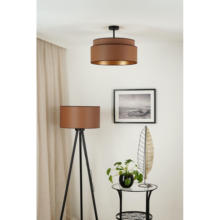 Brilagi - Kiinnitettävä kattovalaisin OREGON VEGE 1xE27/15W/230V halkaisija 45 cm ruskea