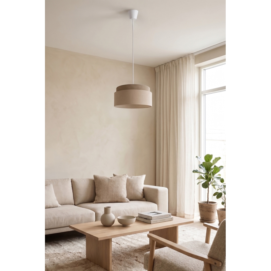 Brilagi - PADOVA-riippuvalaisin vaijerilla, 1xE27/60W/230V, halkaisija 40 cm, beige