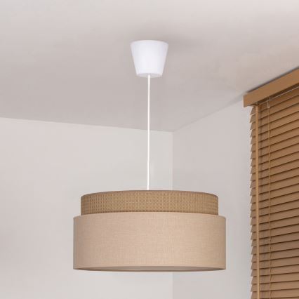 Brilagi - PADOVA-riippuvalaisin vaijerilla, 1xE27/60W/230V, halkaisija 40 cm, beige
