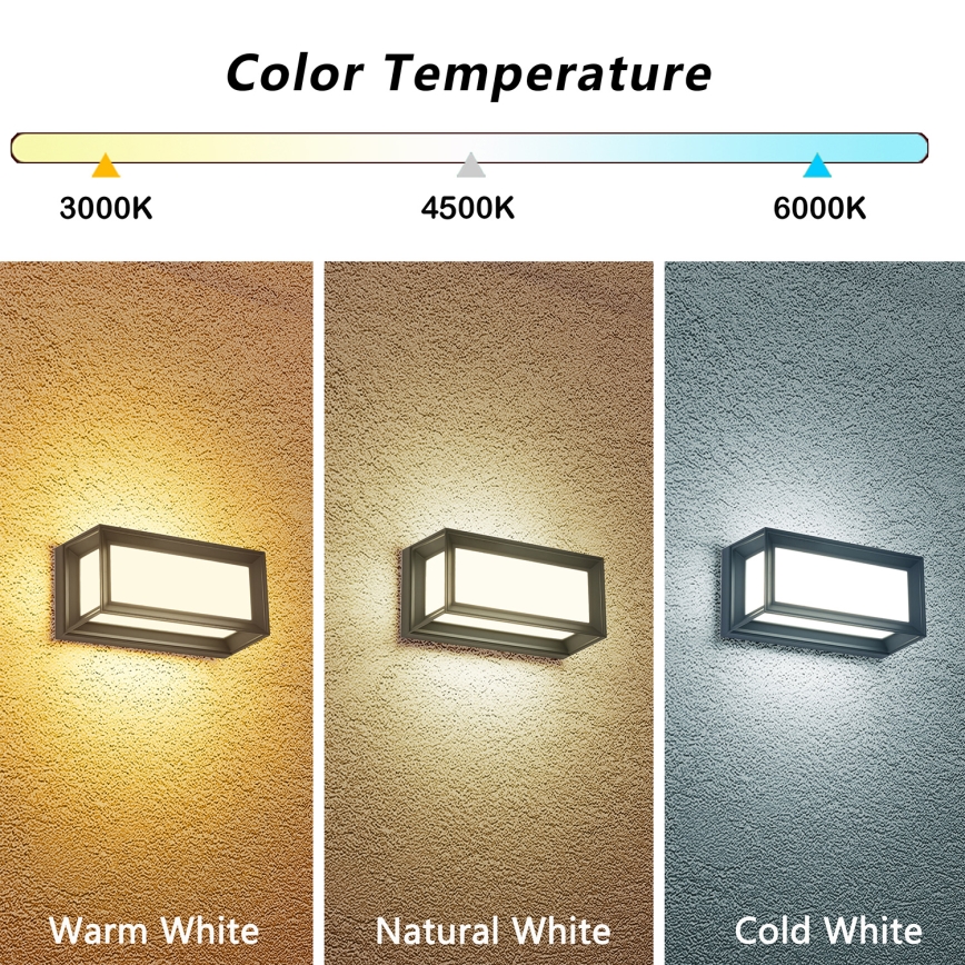 Brilagi - LED ulkoseinävalaisin PARKER LED/12W/230V 3000/4500/6000K antrasiitti IP44