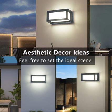 Brilagi - LED ulkoseinävalaisin PARKER LED/12W/230V 3000/4500/6000K antrasiitti IP44