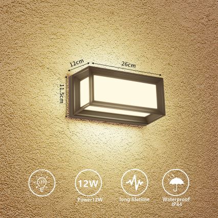 Brilagi - PARKER LED ulkoseinävalaisin 12W/230V antrasiitti IP44