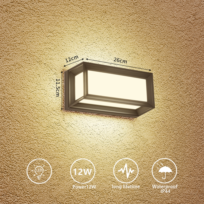 Brilagi - PARKER LED ulkoseinävalaisin 12W/230V antrasiitti IP44
