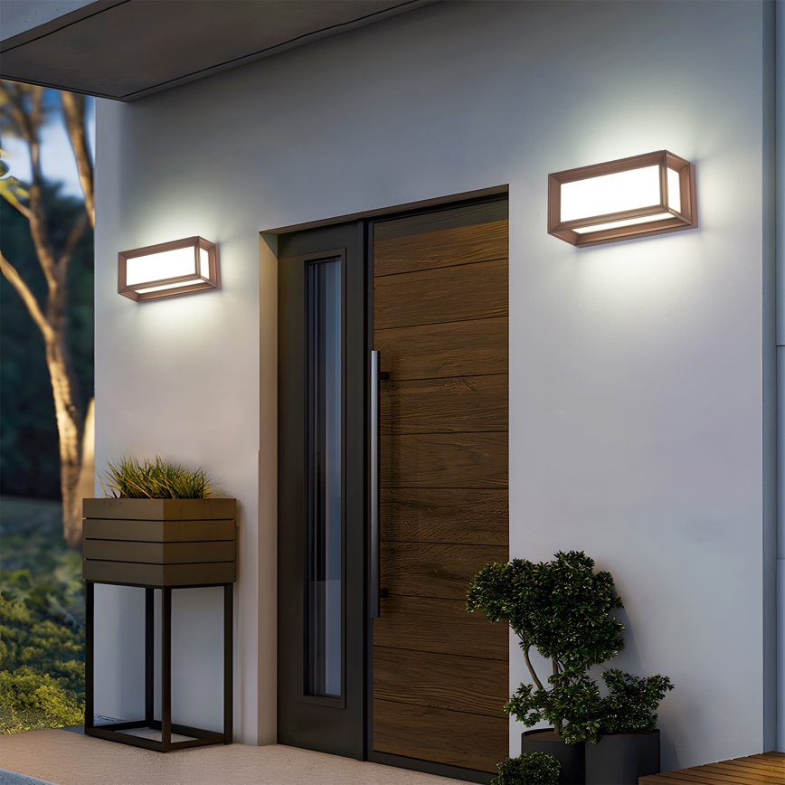 Brilagi - PARKER LED-ulkoseinävalaisin 12W/230V, ruskea, IP44
