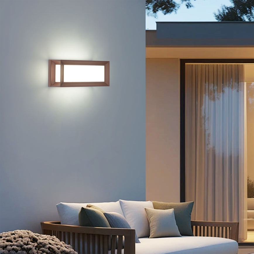 Brilagi - PARKER LED-ulkoseinävalaisin 12W/230V, ruskea, IP44
