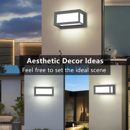 Brilagi - PARKER ulkoseinävalaisin 1xE27/60W/230V harmaa IP44