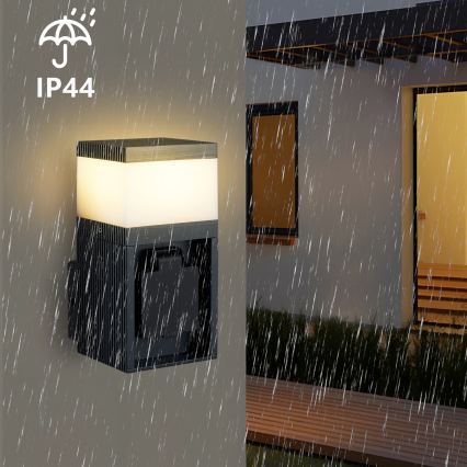 Brilagi - ulkoseinävalaisin SCHUKO-pistorasialla PILLAR 1xG9/11W/230V IP44 antrasiitti