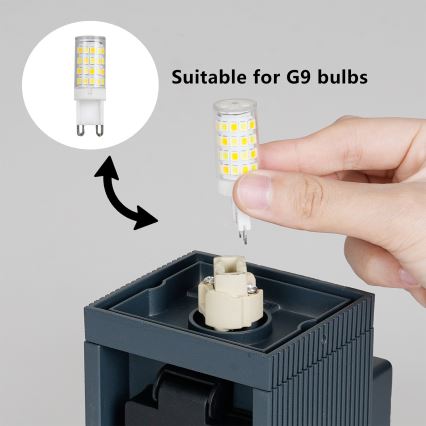 Brilagi - ulkoseinävalaisin SCHUKO-pistorasialla PILLAR 1xG9/11W/230V IP44 antrasiitti
