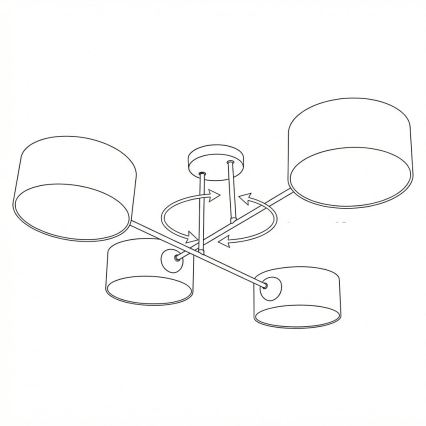Brilagi - Pinnalle asennettava kattokruunu VIRGO 4xE14/40W/230V kerma/kulta